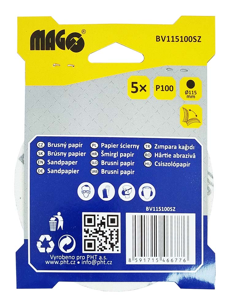 Velcro sanding disc 115 mm - P100 - 5 pcs