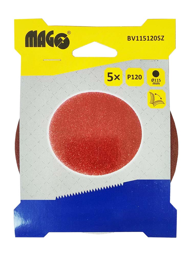 Velcro sanding disc 115 mm - P120 - 5 pcs