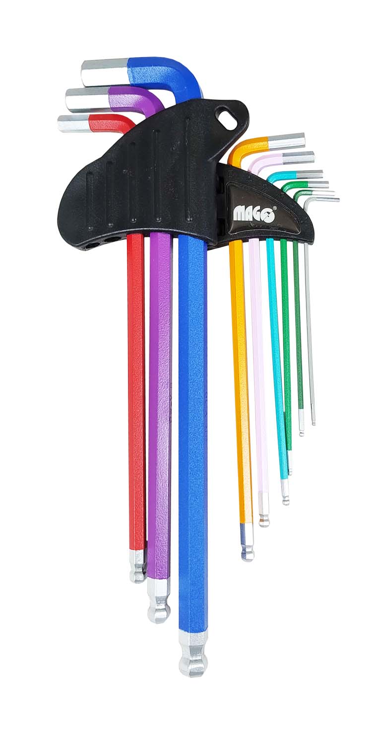 Ball-end hex key set (extended) 1,5 - 10 mm - 9 pcs