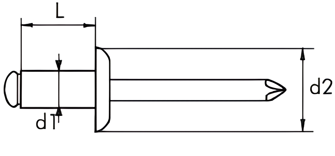 Aluminium rivets 3,2x9,6mm - 100pcs