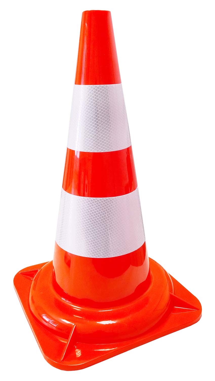 Warning cone 50 cm - two reflective stripes