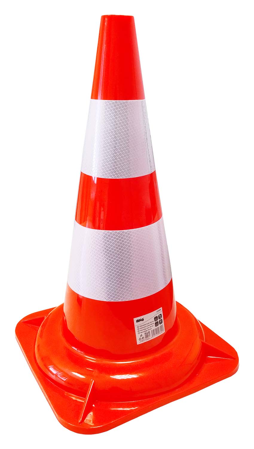 Warning cone 50 cm - two reflective stripes