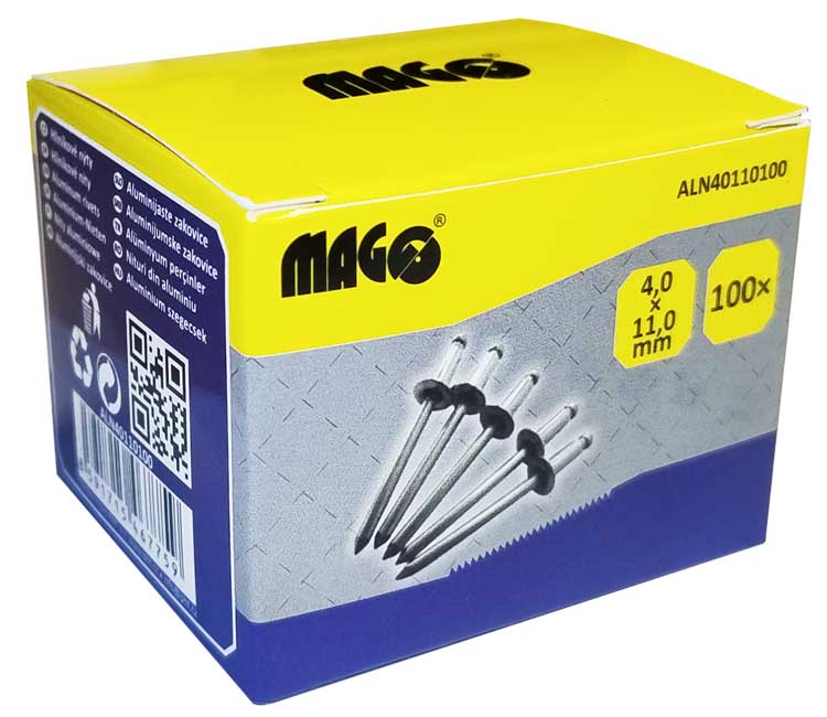 Aluminium rivets 4,0x11,0mm - 100pcs