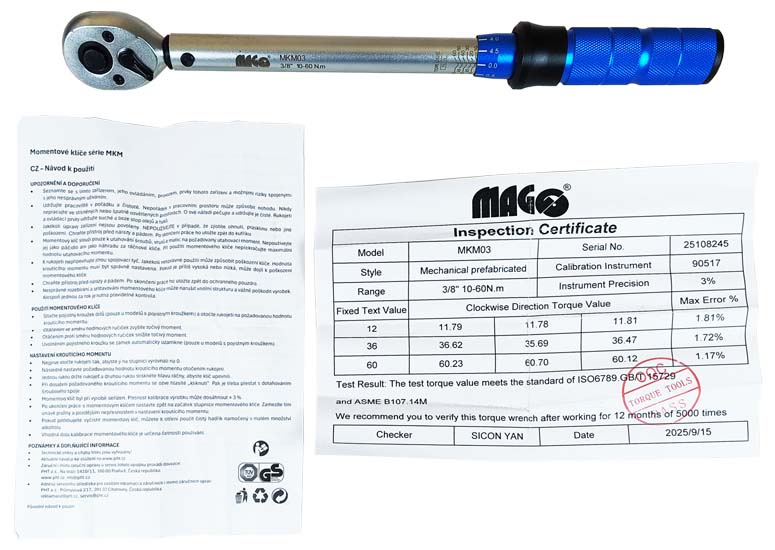 Torque wrench 3/8" 10-60 Nm