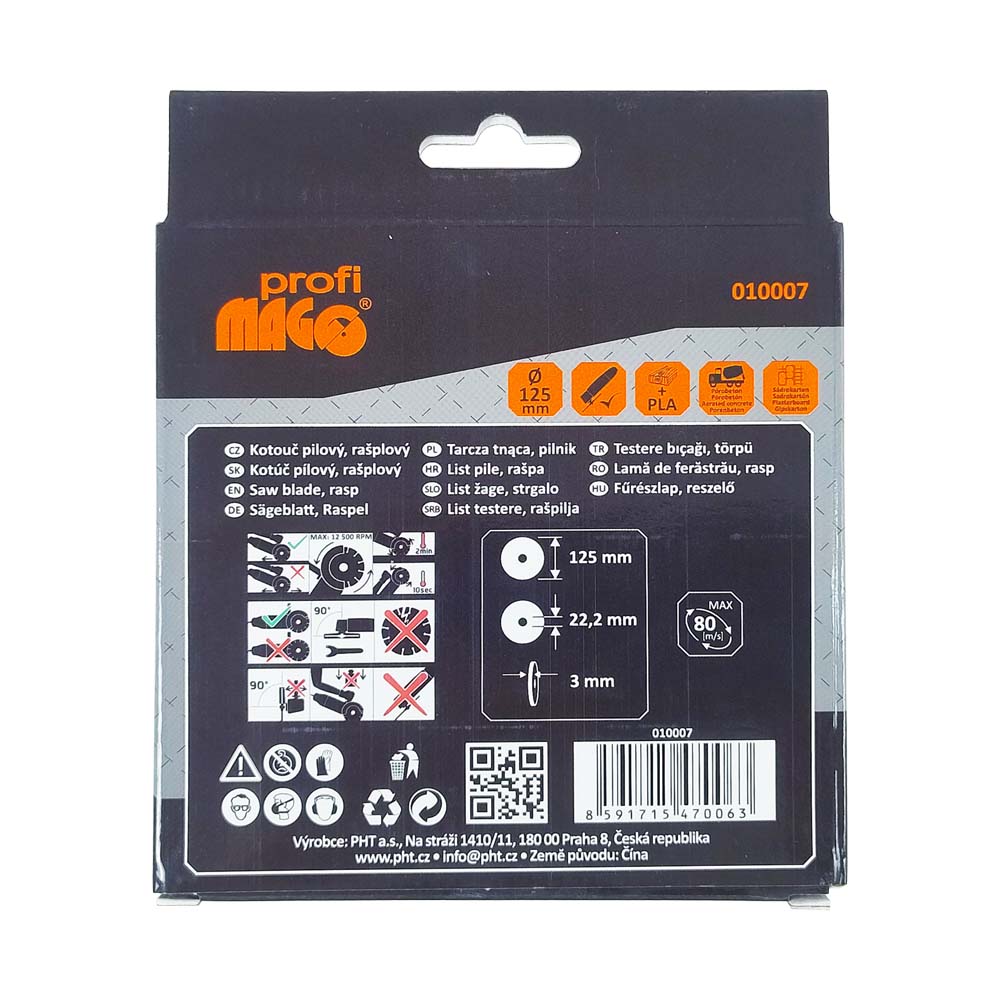 Magg Profi - Saw/rasp disc - for angle grinders 125 x 3 x 22.2 mm - flat