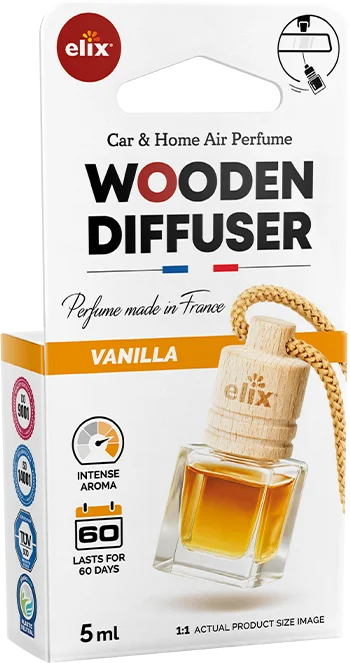 WOODEN DIFFUSER - Air freshener with wooden lid Vanilla