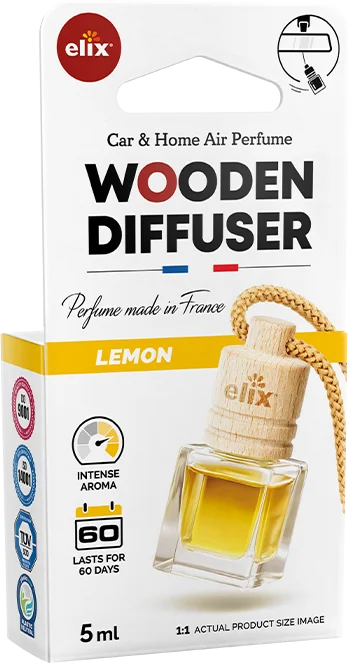 WOODEN DIFFUSER - Air freshener with wooden lid Lemon